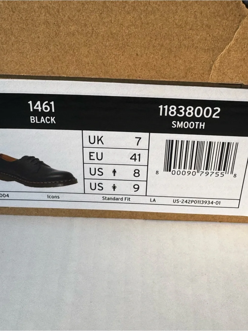 Dr. Martens 1461 Black Smooth Leather Oxford Shoes Men’s 8 Women’s 9